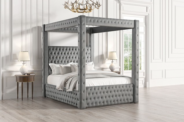 Upholstered & Metal Bed