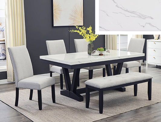 VANCE II FAUX MARBLE DINING GROUP