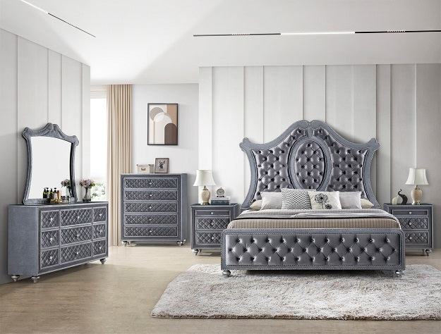 CAMEO PANEL BEDROOM GROUP - SILVER