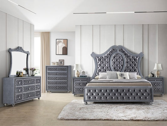CAMEO PANEL BEDROOM GROUP - SILVER