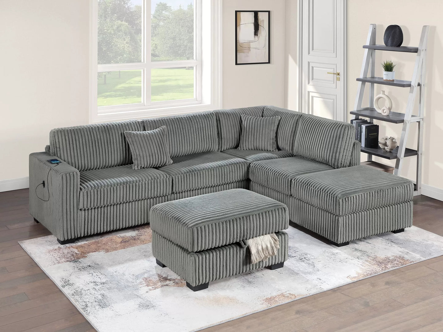 3PC SECTIONAL WITH OTTOMAN