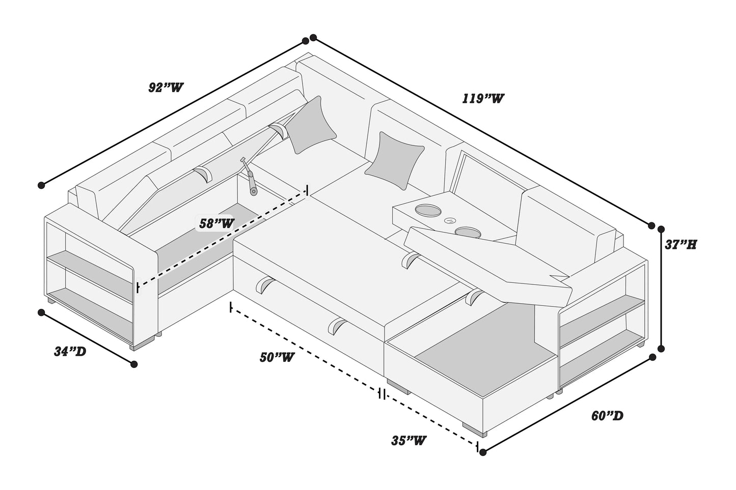 4PC CONVERTIBLE SECTIONAL